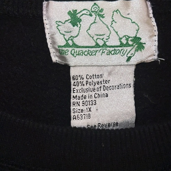 Quacker Factory Black Blouse Stars Beads 1X - Picture 5 of 6